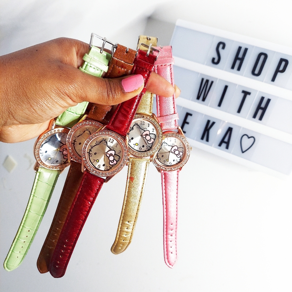 Lot 5 of hello kitty watches + 1 bonus watch + bonus ring